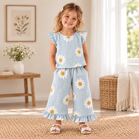 Daisy Ruffle Top & Pants Set Sewing Pattern