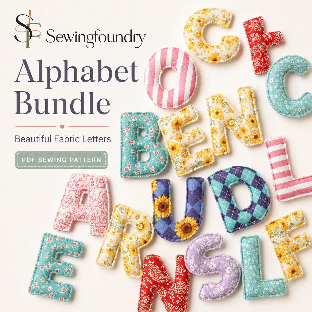 Fabric Alphabet & Numbers Sewing Pattern Bundle