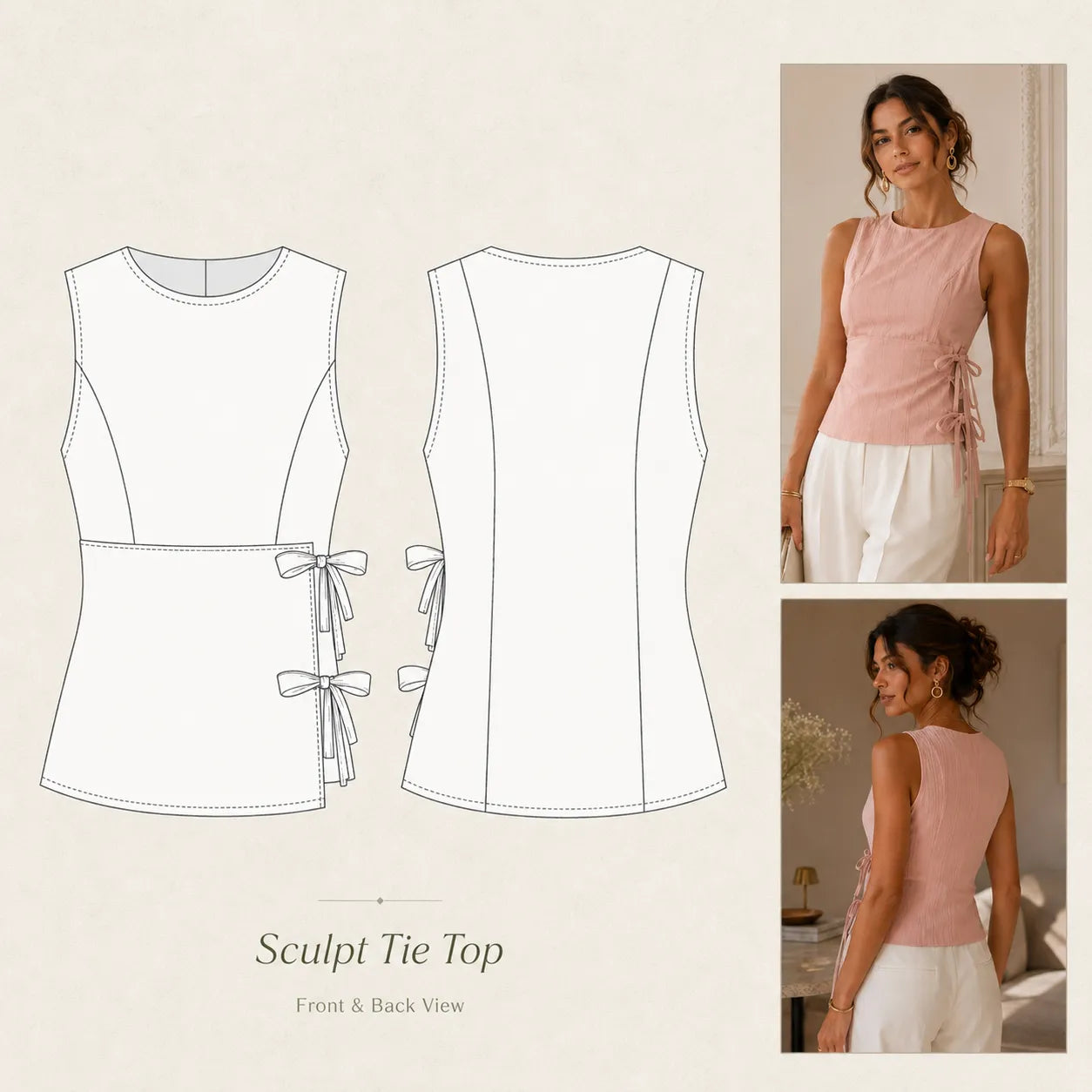 Sculpt Tie Top Sewing Pattern