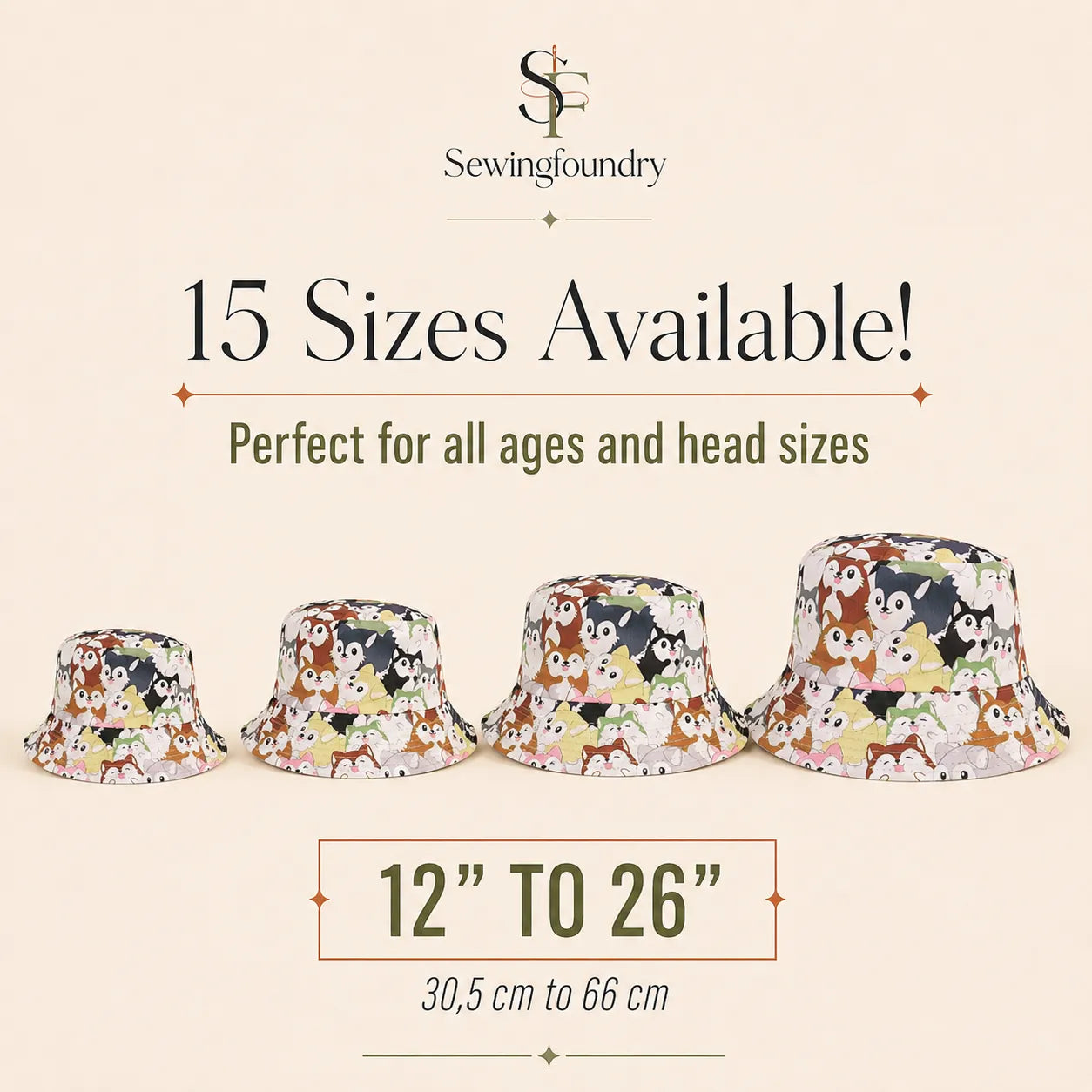 Reversible Bucket Hat Sewing Pattern