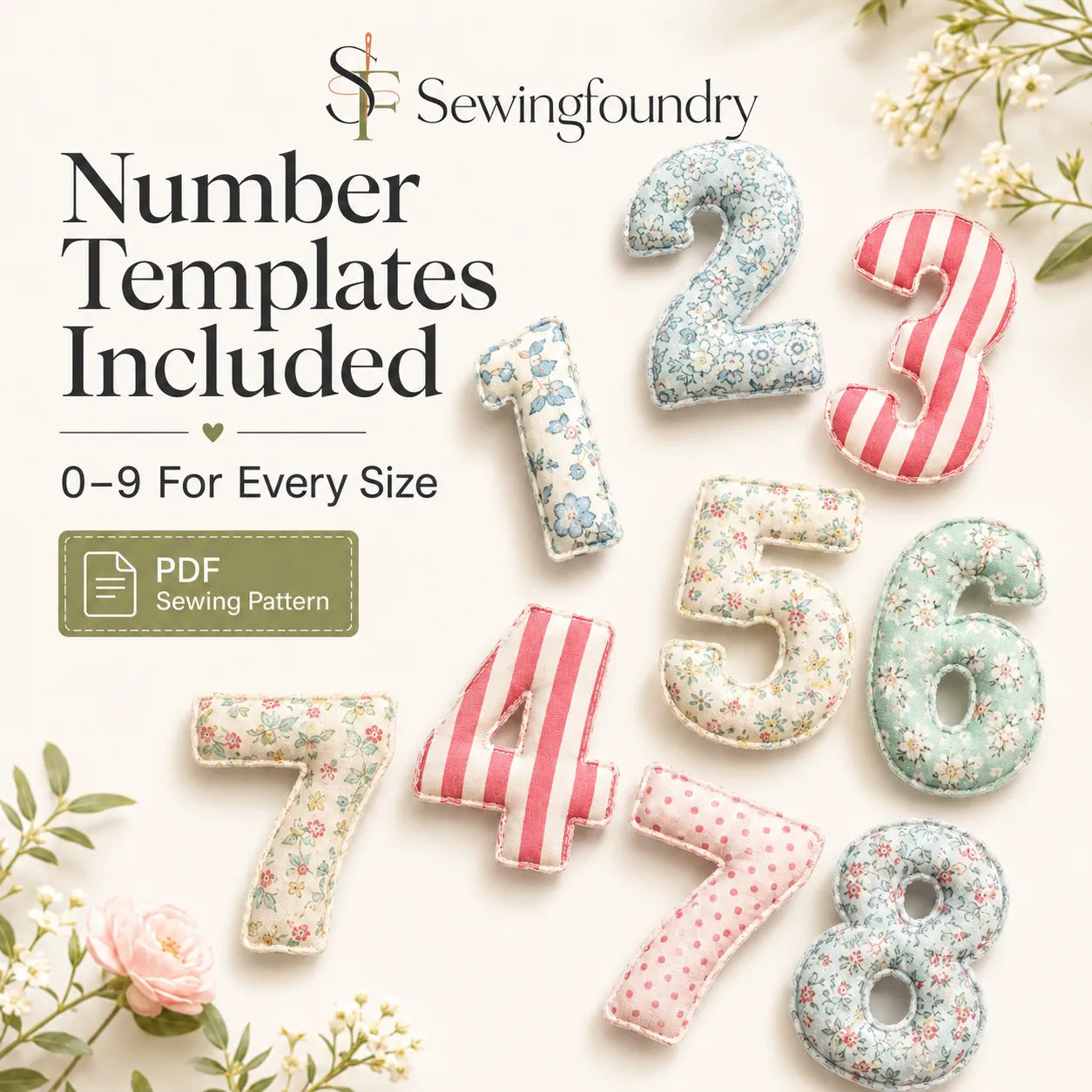 Fabric Alphabet & Numbers Sewing Pattern Bundle
