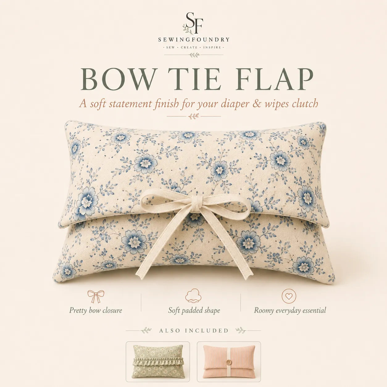 3 in 1 Diaper & Wipes Clutch Sewing Pattern