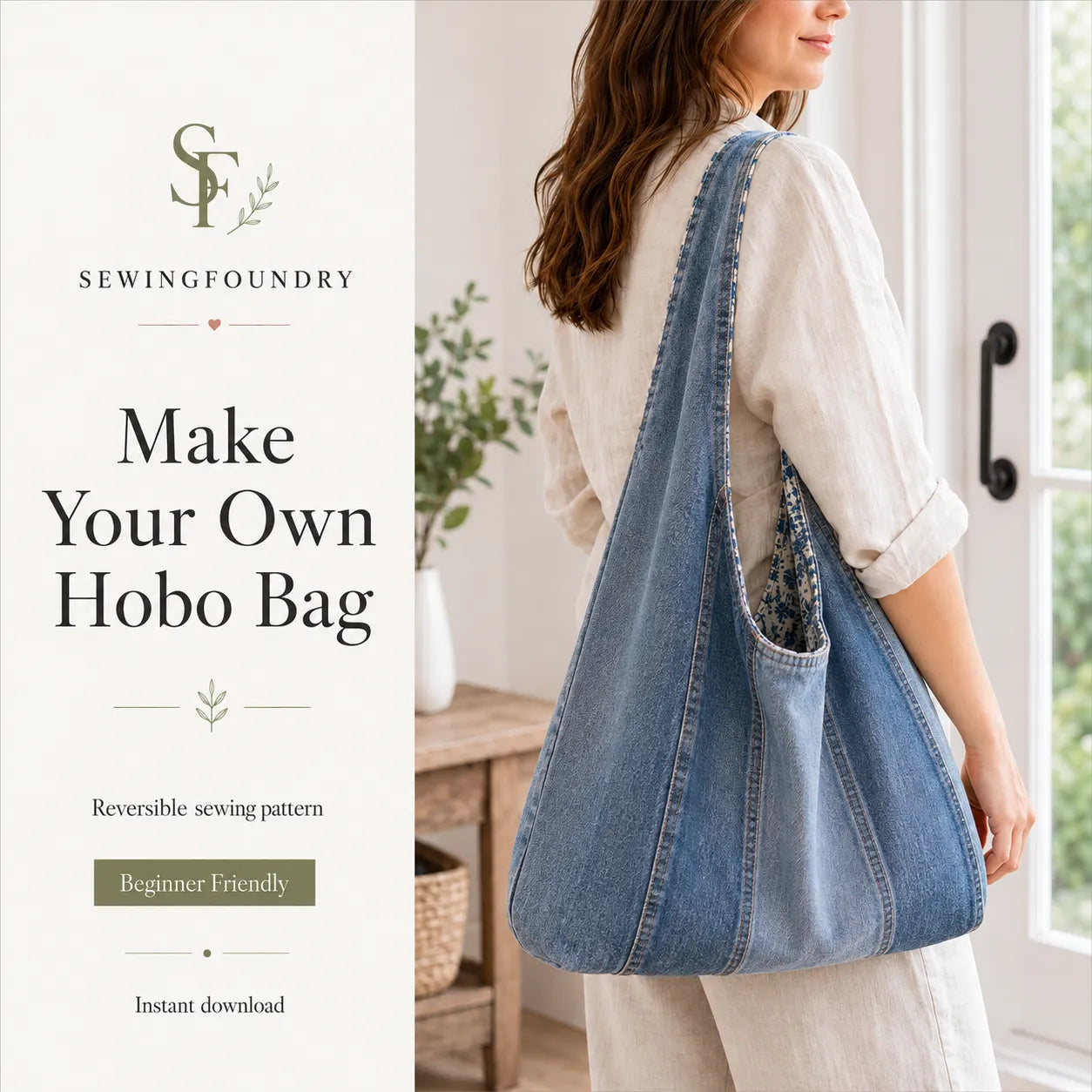 Slouchy Hobo Bag Sewing Pattern