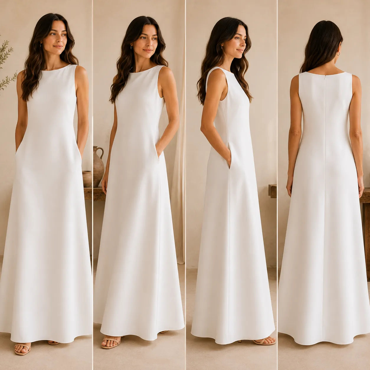 Bateau Neck Maxi Dress Sewing Pattern