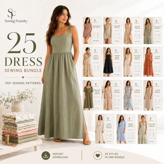25 Dress Sewing Patterns Bundle