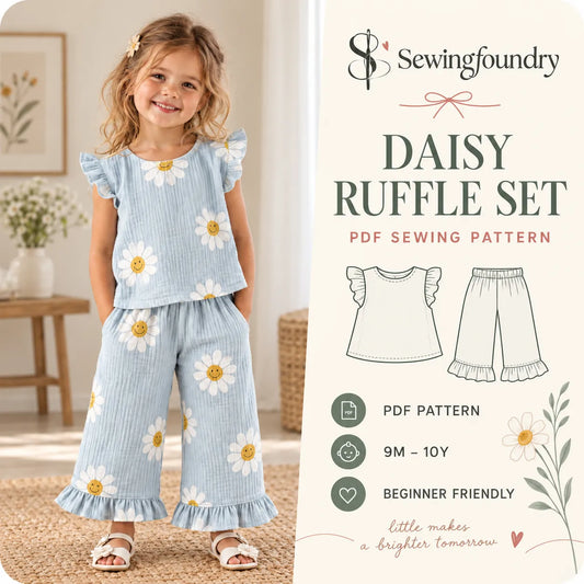 Daisy Ruffle Top & Pants Set Sewing Pattern