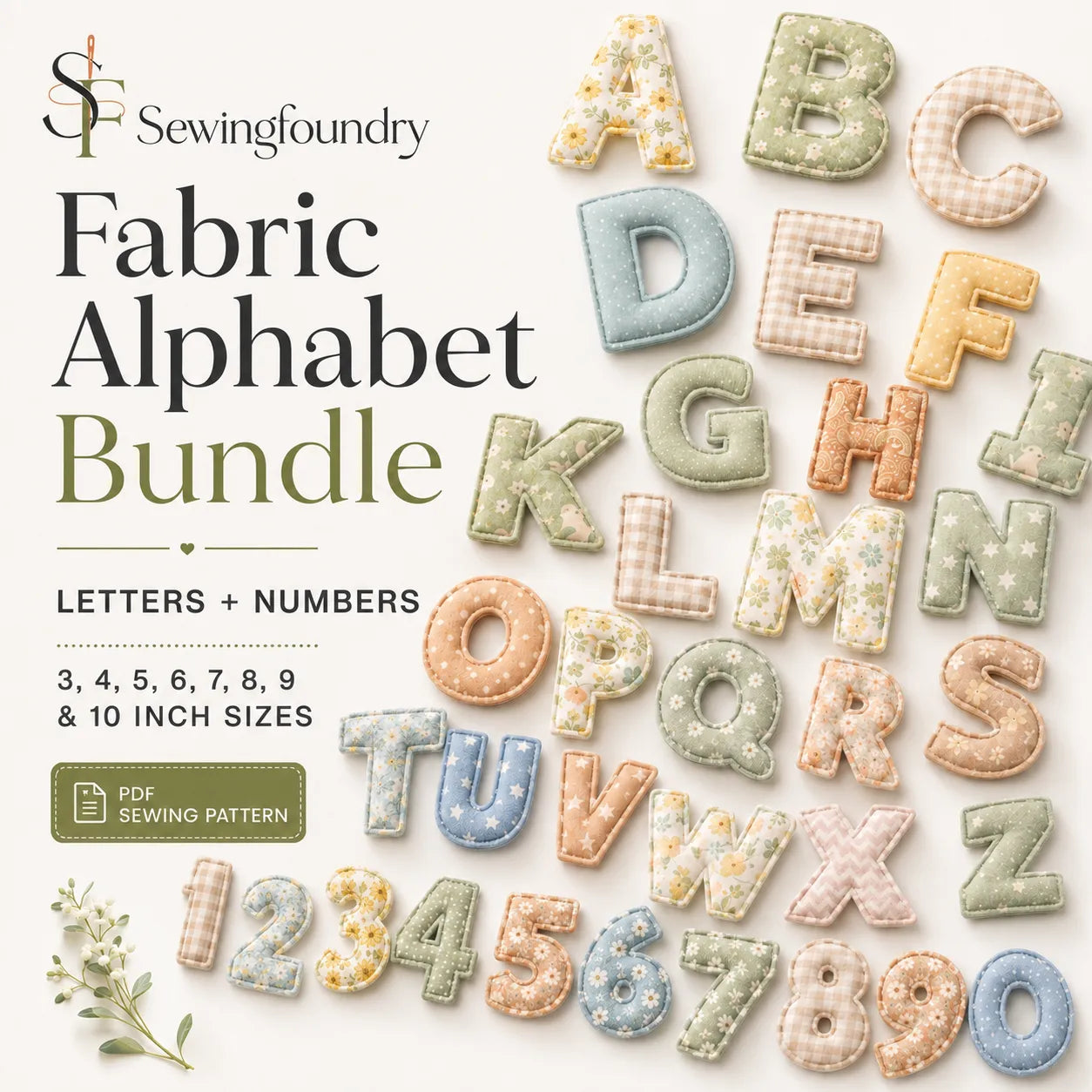 Fabric Alphabet & Numbers Sewing Pattern Bundle