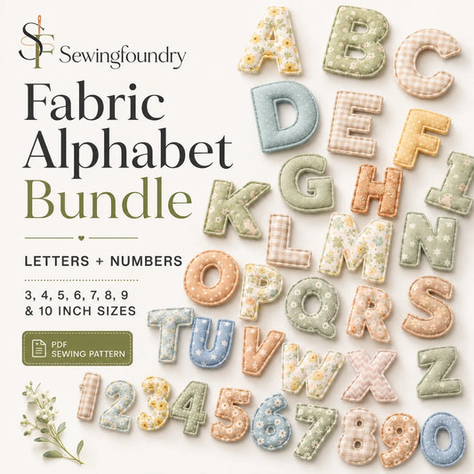 Fabric Alphabet & Numbers Sewing Pattern Bundle