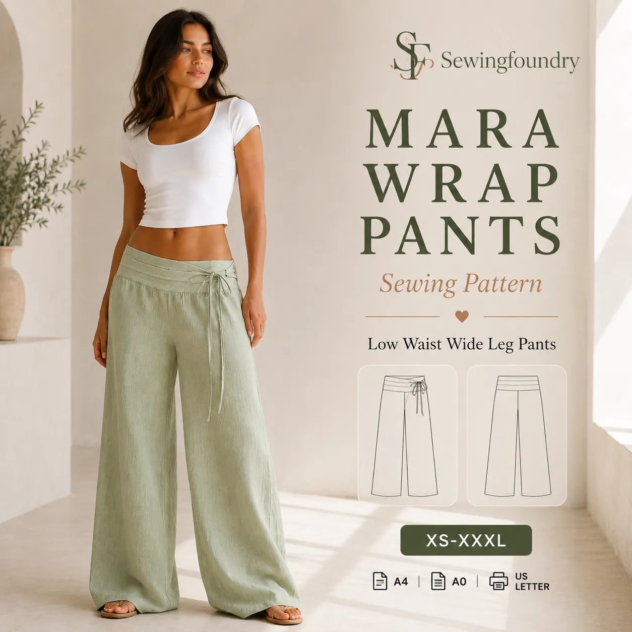 Mara Wrap Pants Sewing Pattern