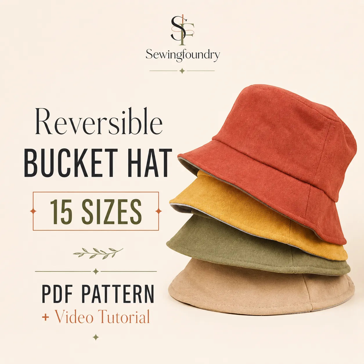 Reversible Bucket Hat Sewing Pattern